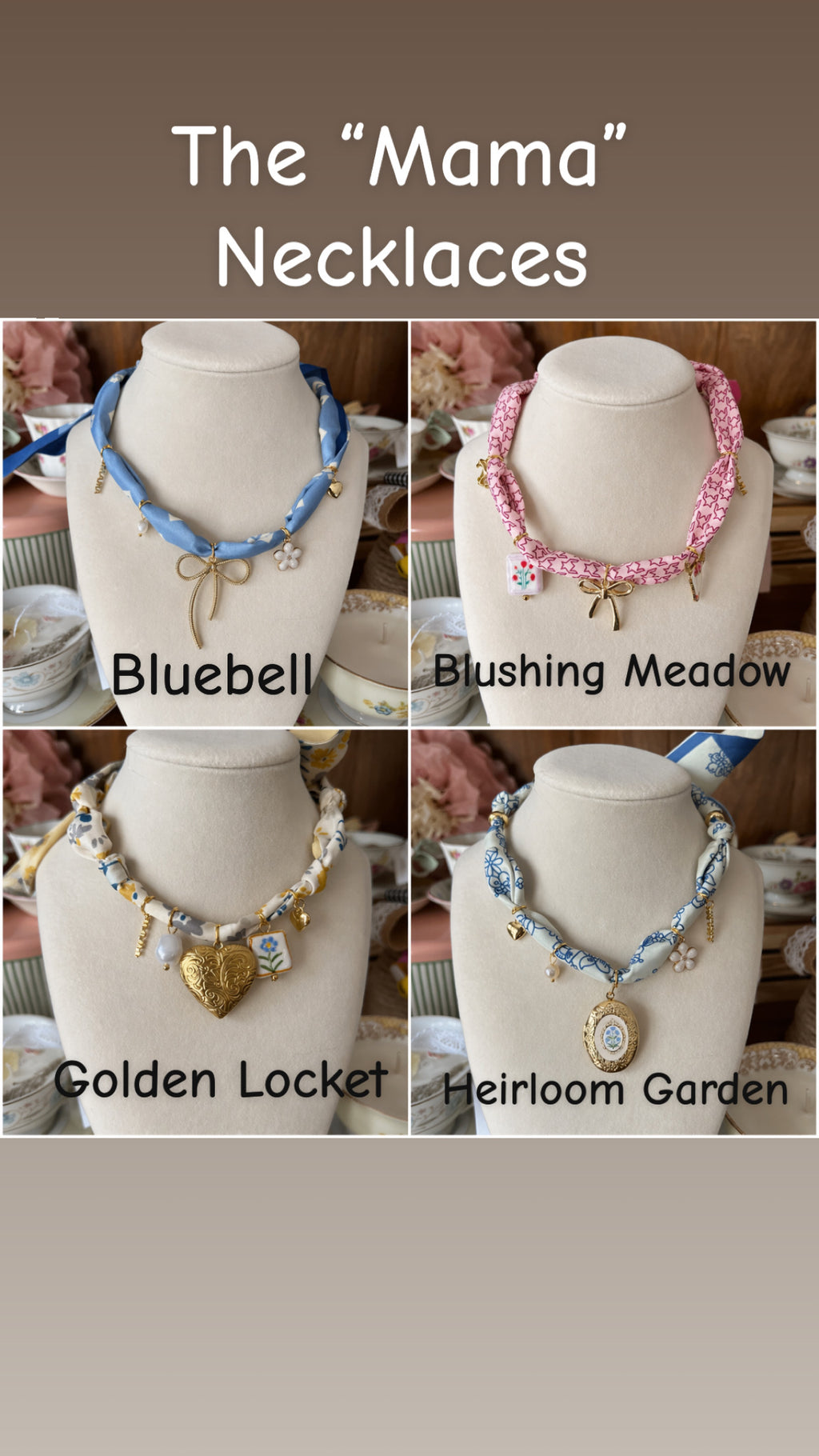 Blushing Meadow Mama Cottage Charm Necklace