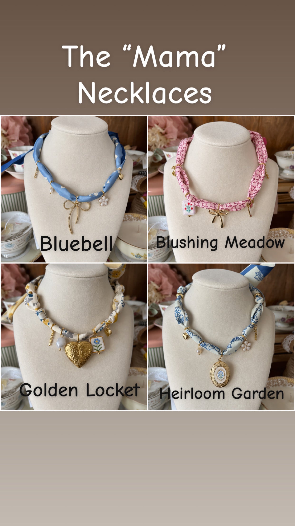 Blushing Meadow Mama Cottage Charm Necklace