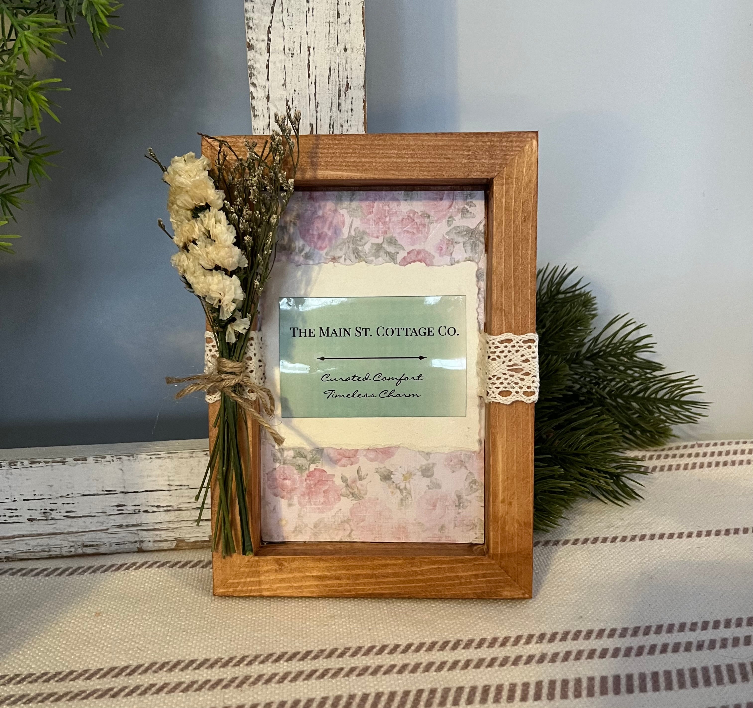 Personalized Dried Floral Frame - Custom Cottage Décor